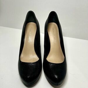 Franco Sarto Black Textured Heels